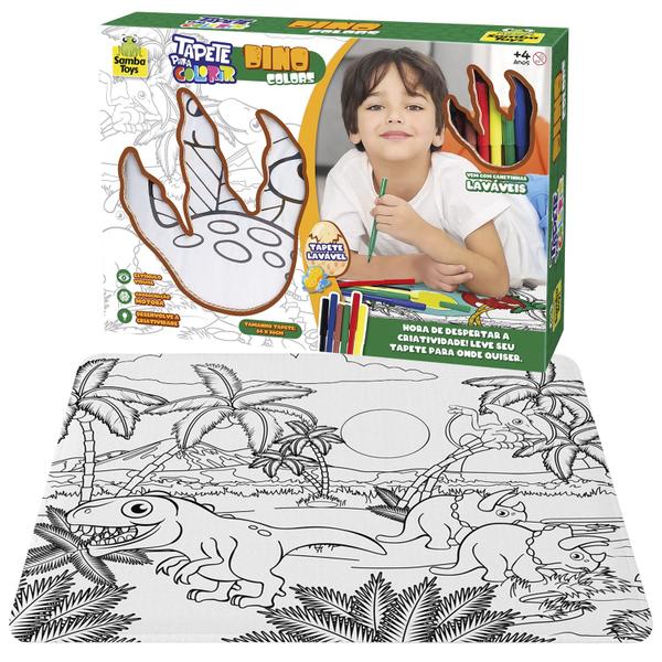 Tapete De Pintura Didadico Dinossauro Para Pintar E Colorir Com Canetinhas - Samba Toys Imagem de Tapete De Pintura Didadico Dinossauro Para Pintar E Colorir Com Canetinhas - Samba Toys