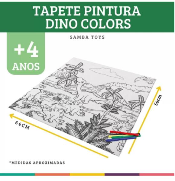 Imagem de Tapete de Pintura Dinossauro para Colorir Lavável Samba Toys