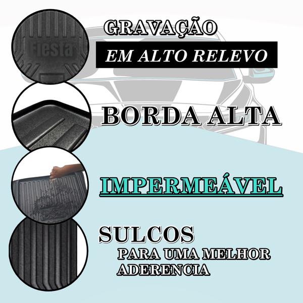 Imagem de Tapete de Porta Malas com Borda Alta Impermeável Específico Pra New Fiesta Sedan 11 a 16 - B-000265