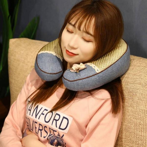 Tapete de Rattan de Gelo, Travesseiro de Pescoço, Travesseiro em forma de U, Nap Travel - Wokex Imagem de Tapete de Rattan de Gelo, Travesseiro de Pescoço, Travesseiro em forma de U, Nap Travel