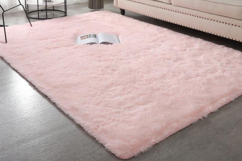 Imagem de Tapete De Sala Quarto Rosa Bebê Felpudo Peludo Luxo 2,00 x 1,40 Infantil Menina Antiderrapante  - Uniart