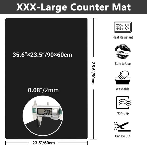 Imagem de Tapete de silicone Ewen Extra Large 90x60cm para bancada de cozinha