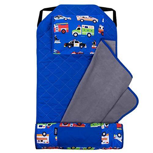 Imagem de Tapete de soneca moderno wildkin kids com travesseiro reutilizável para meninos e meninas, perfeito para tapete de dormir elementar, apresenta correias de canto elástico, materiais de mistura de algodão macio tapete para crianças (heróis)