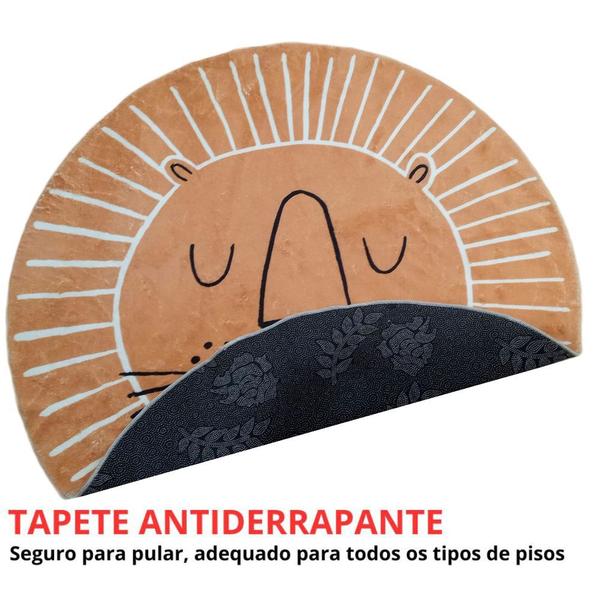 Imagem de Tapete Decorativo Leãozinho Olhos Fechados Diversos Ambientes ANTIÁCARO ANTIDERRAPANTE- Linha Gold