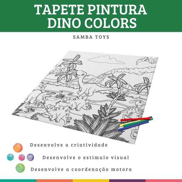 Imagem de Tapete Dinossauro para Colorir Lavável Criativo Samba Toys