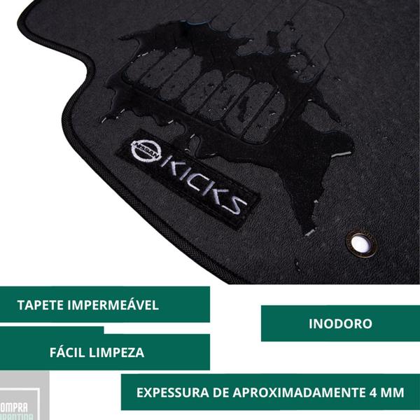 Tapete Emborrachado Para Kicks 16 A 23 Com Logo - CGAUTOPARTS Imagem de Tapete Emborrachado Para Kicks 16 A 23 Com Logo