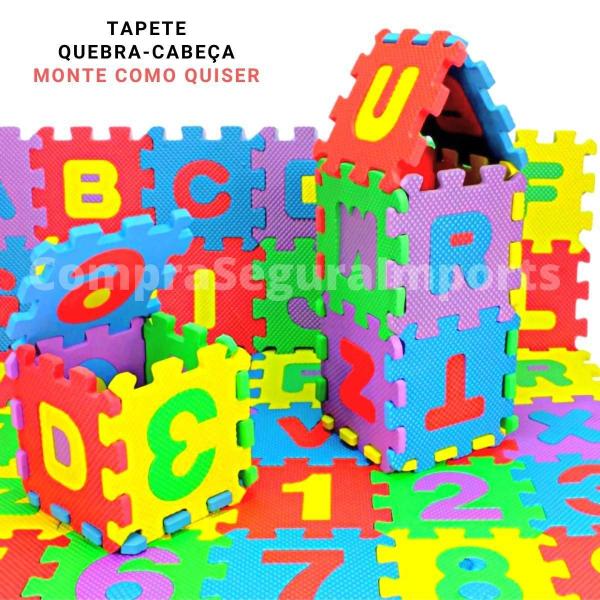 Imagem de Tapete Eva Infantil Letras E Números Tatame Colorido 36Pçs