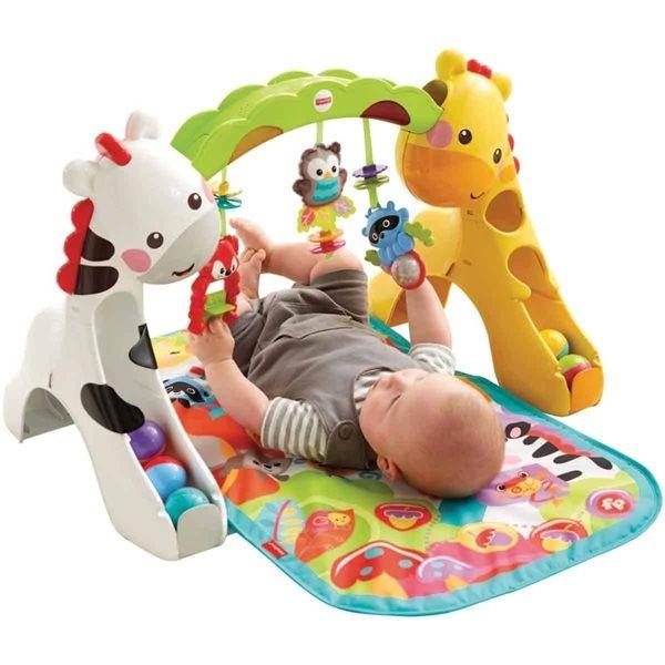 Imagem de Tapete Ginásio de Atividades Girafinha e Zebrinha Cresce Comigo Fisher Price  Luz e Som  3 Etapas  CCB70