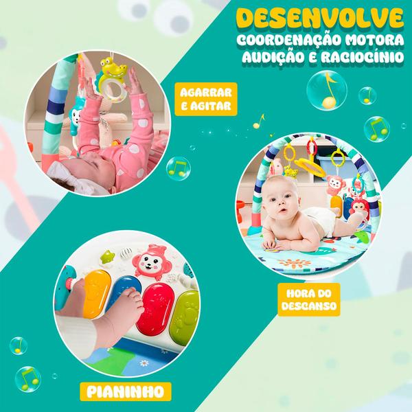 Imagem de Tapete Ginásio De Atividades Para Bebês Com Pianinho - Bee Toys