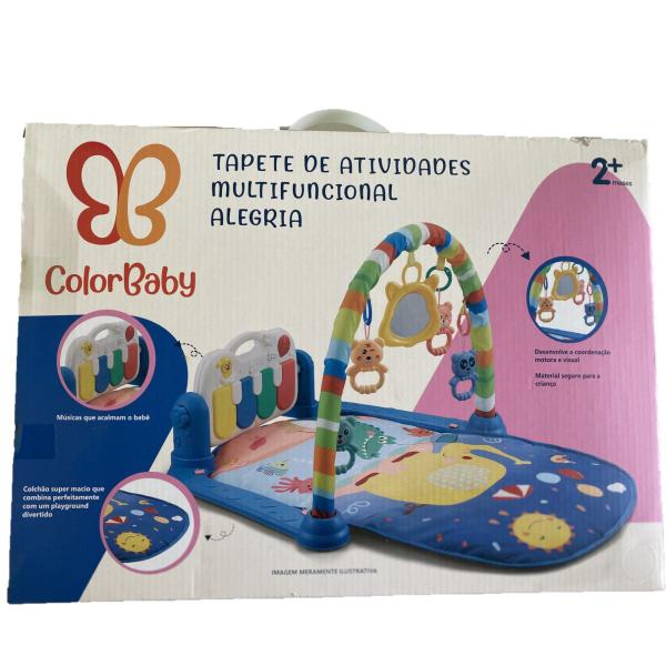 Tapete Ginásio Musical Bebê Menino Piano Alegria Azul C/ USB - Color Baby Imagem de Tapete Ginásio Musical Bebê Menino Piano Alegria Azul C/ USB
