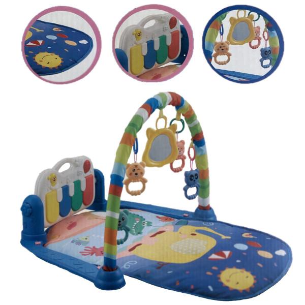 Tapete Ginásio Musical Bebê Menino Piano Alegria Azul C/ USB - Color Baby Imagem de Tapete Ginásio Musical Bebê Menino Piano Alegria Azul C/ USB