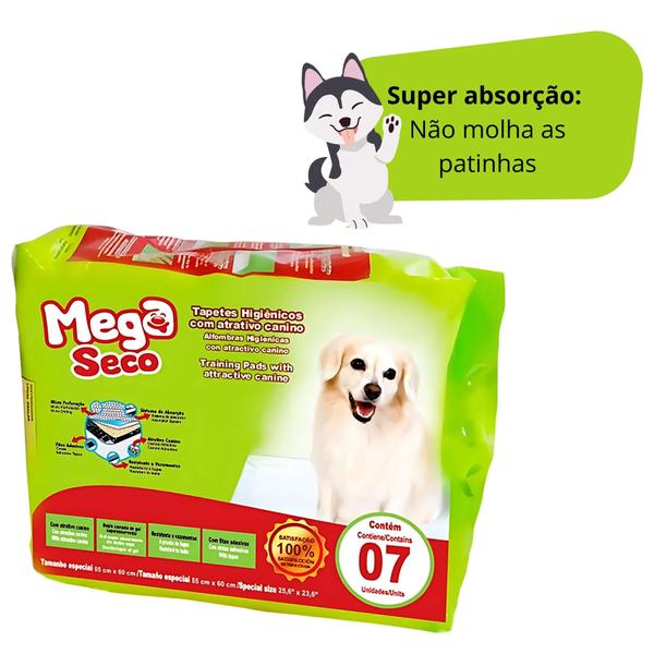 Imagem de Tapete Higiênico 7 und 65x60cm Mega Seco Multilaser Mimo - PP266