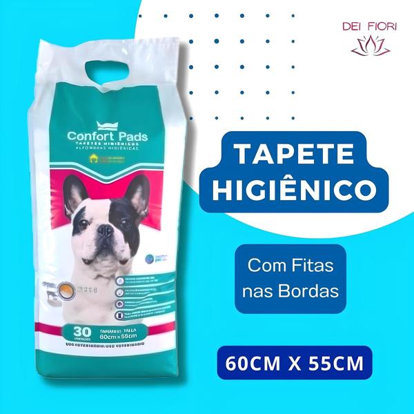 Imagem de Tapete Higiênico Caes 30Un 60cm x 55cm Cachorro Pets Filhotes Pipi Dog Atrativo Canino Porte Pequeno