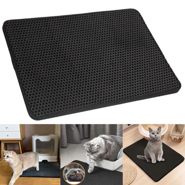 Imagem de Tapete Higienico Coletor Areia Gato Pet 30X45cm Anti Sujeira Petshop Chao Casa Limpa