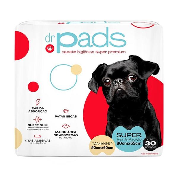 Imagem de Tapete Higiênico Dr. Pads Slim 90 x 60 para Cães - 30 Unidades