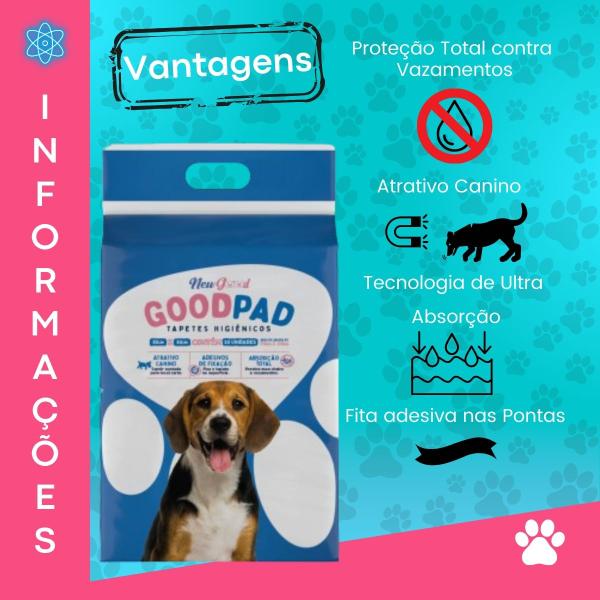 Imagem de Tapete Higienico Good Pad Para Cães E Gatos 60x60cm Com 30 Unidades