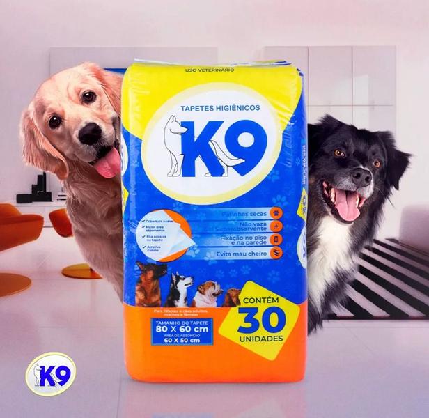 Imagem de Tapete Higiênico K9 Pet Para Cães Gatos 30 Unidades 80x60 cm