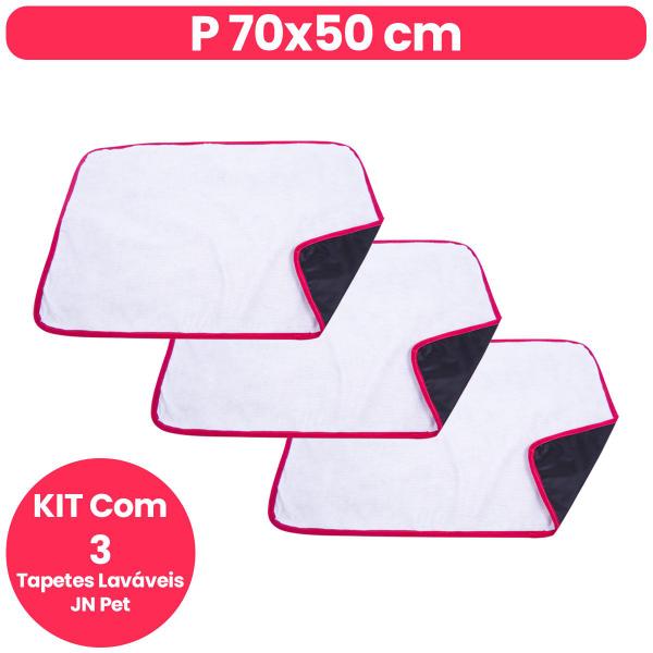 Imagem de Tapete Higiênico Lavável 70x50 Kit C/3 Tapetinho JN Pet Reutilizável Para Cachorro