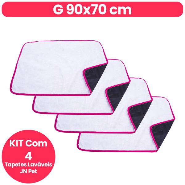 Imagem de Tapete Higiênico Lavável JN Pet 90x70 Kit C/4 Reutilizável Para Cachorro Grande