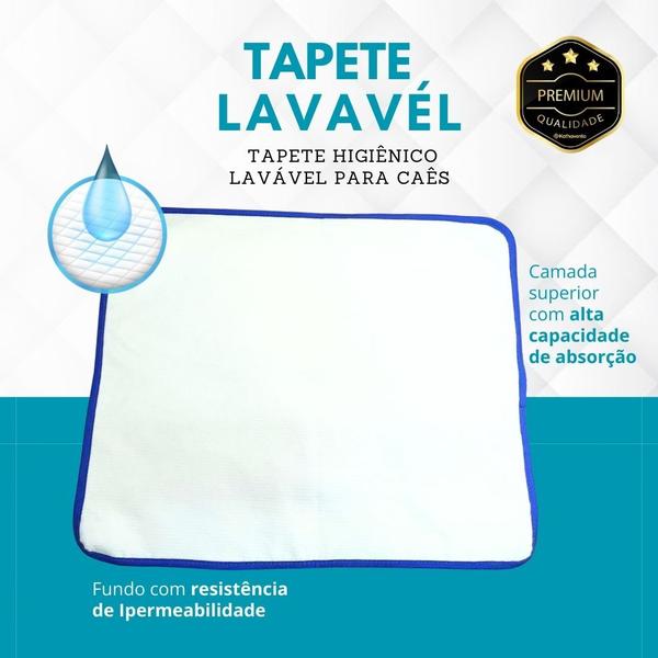 Imagem de Tapete Higiênico Lavável Para Pet - Conforto e Praticidade Tamanho / Cor:Azul M