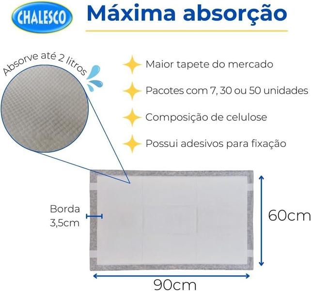 Imagem de Tapete Higiênico Para Cães Chalesco C/50 Unidades