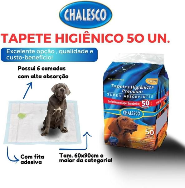 Imagem de Tapete Higiênico Para Cães Chalesco C/50 Unidades