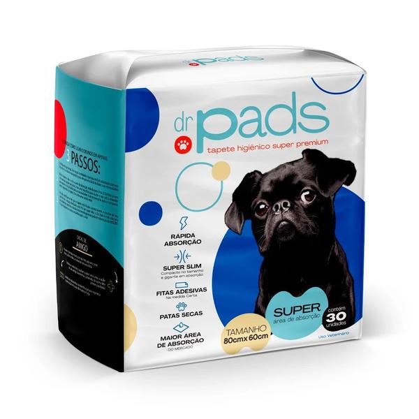 Imagem de Tapete Higiênico Para Cães Dr Pads 80x60 30 unidades