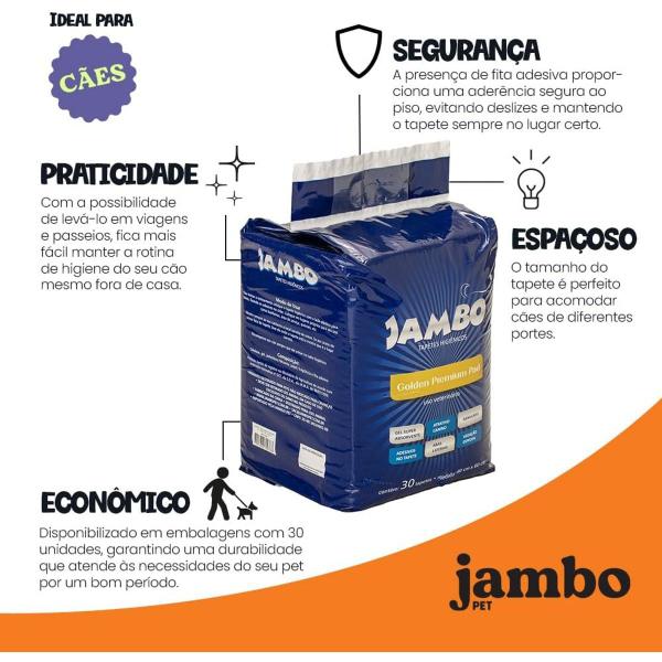 Imagem de Tapete Higiênico para cães Golden 80x60 Jambo kit 180un