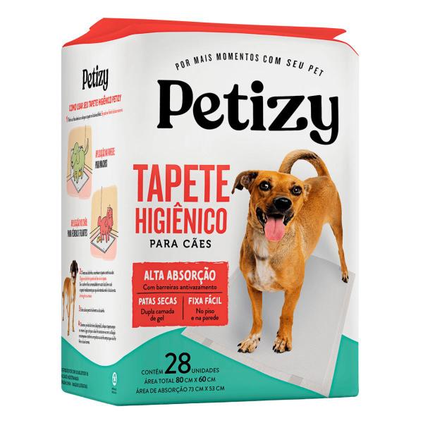 Imagem de Tapete Higiênico Para Cães Kit de Tapetes Descartável Para Pets Cachorro e Gato Pacote Com 28 Unidade Tamanho Extra Grande 80 x 60 cm Petizy