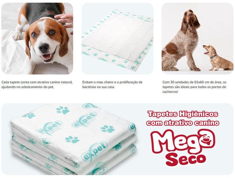 Imagem de Tapete Higiênico para Cães Mega Seco 70x60cm 30 unidades