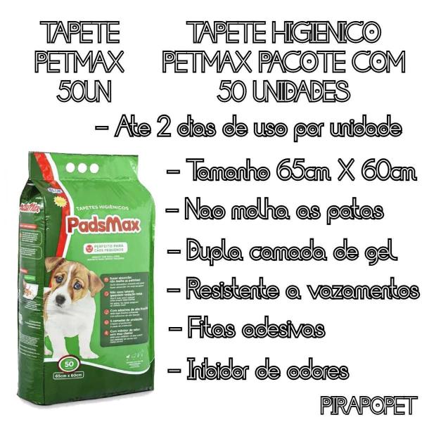 Imagem de Tapete higiênico para cães Pads Max 65x60 cm 50 unidades