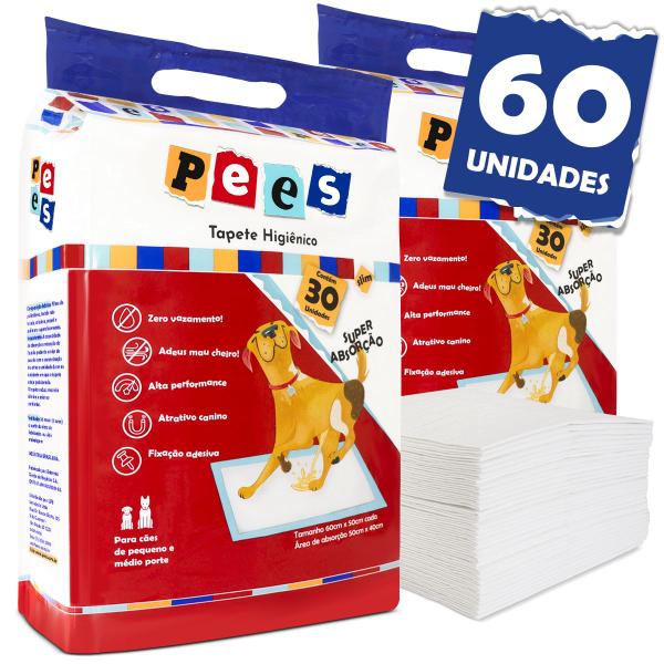 Tapete Higiênico para Cães Premium 60 Unidades 60x50 cm Alta Absorção - Lelu Tapete Higiênico para Cães Premium 60 Unidades 60x50 cm Alta Absorção - Lelu