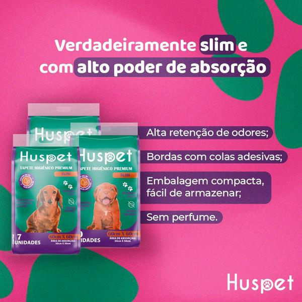 Imagem de Tapete higiênico para cães slim premium huspet - 80x60cm 30un.