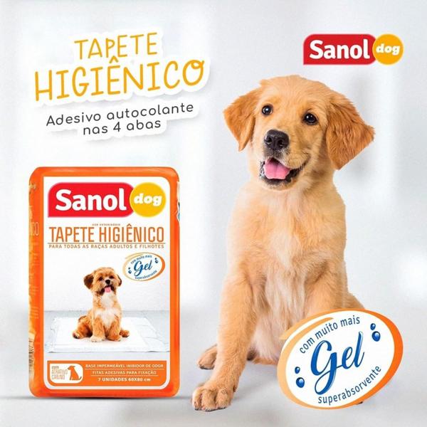 Imagem de Tapete Higiênico Pet Cães Gel Superabsorvente 7un 60x80cm Sanol Dog