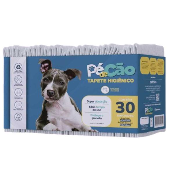 Imagem de Tapete Higienico Pet Pé de cão 60x60 - Pacote com 30 Un