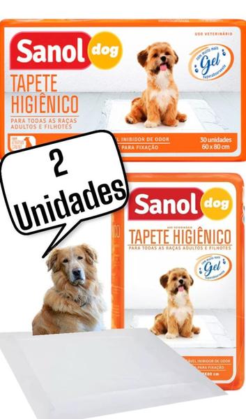 Imagem de Tapete higiênico Sanol Dog 60x80cm 30 Unidades (2 Unidades)