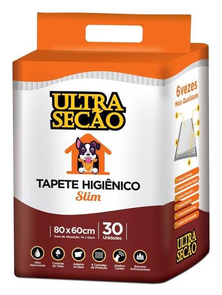 Imagem de Tapete higiênico ultra secão slim branco 80x60cm 30un