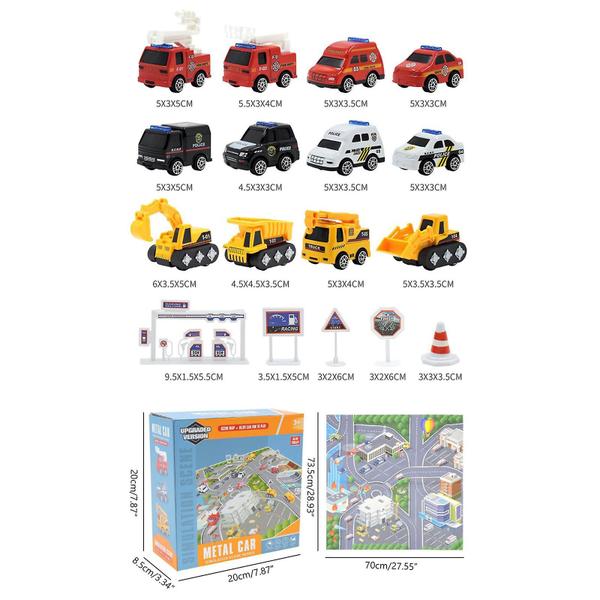 Imagem de Tapete Infantil Alloy Car Model Set, Pull Back Alloy Fire 