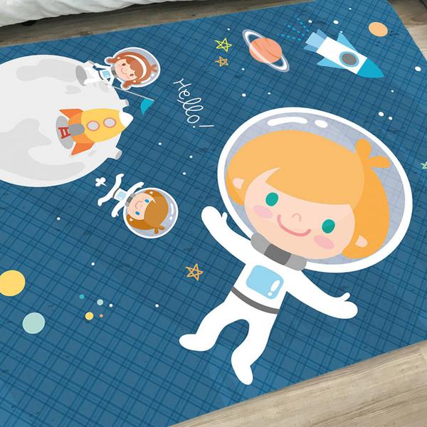 Imagem de Tapete Infantil Atividades Transfer 95x130cm Astronauta