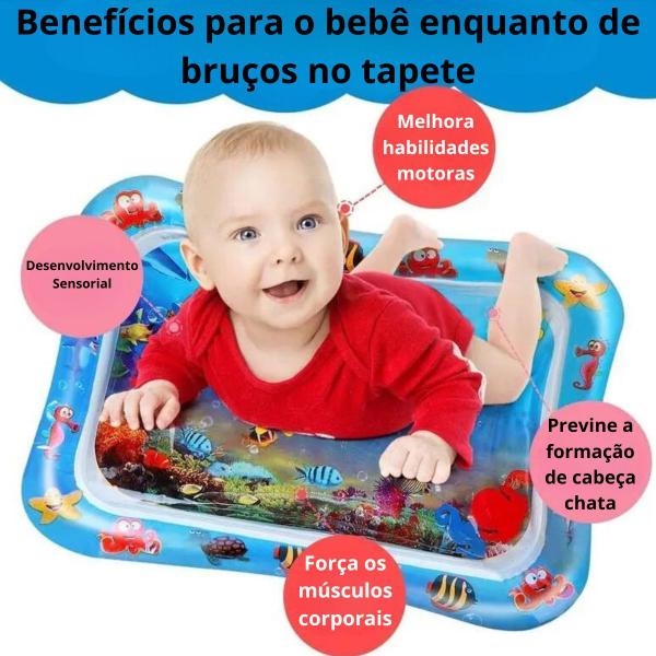 Imagem de Tapete Infantil Bebê Inflável Água Atividades Sensorial Almofada Menino e Menina