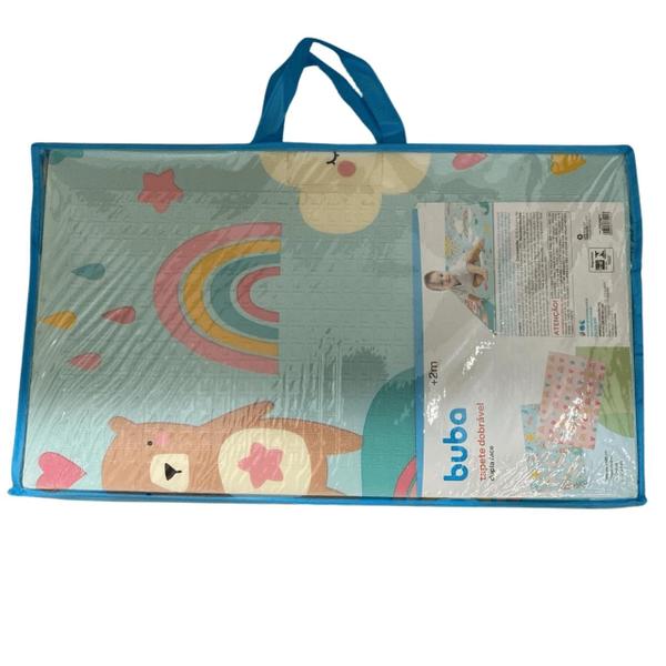 Imagem de Tapete Infantil Dobravel Dupla Face Baby Arco Iris 120x180cm Buba