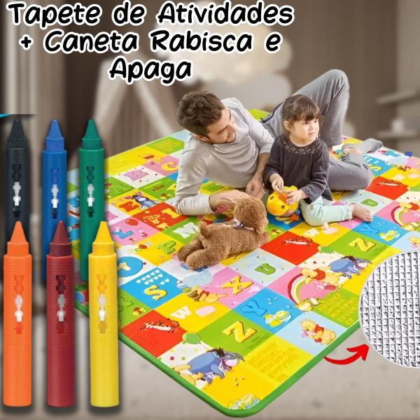 Imagem de Tapete Infantil Interativo Tatame De Atividades Para Bebê E Caneta Azulejo Rabisca E Apaga 123 Útil