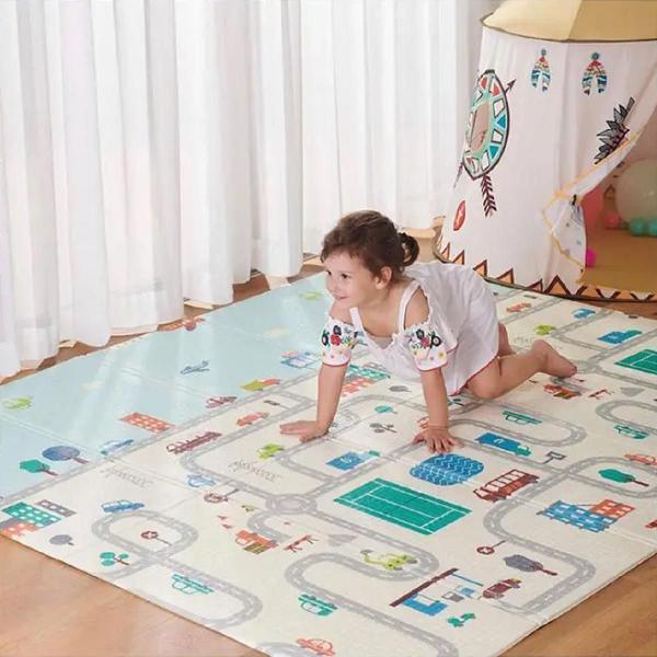 Imagem de Tapete Infantil Pista Tatame Emborrachado Dobrável Macio