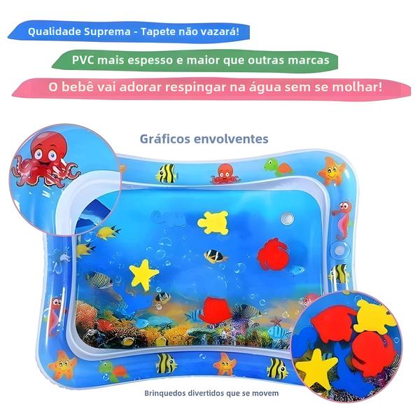 Tapete Inflável para Bebês - Piscina Infantil de PVC para Brincar e Aprender Imagem de Tapete Inflável para Bebês - Piscina Infantil de PVC para Brincar e Aprender
