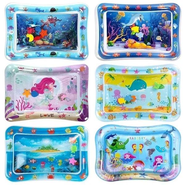 Tapete Inflável para Bebês - Piscina Infantil de PVC para Brincar e Aprender Imagem de Tapete Inflável para Bebês - Piscina Infantil de PVC para Brincar e Aprender