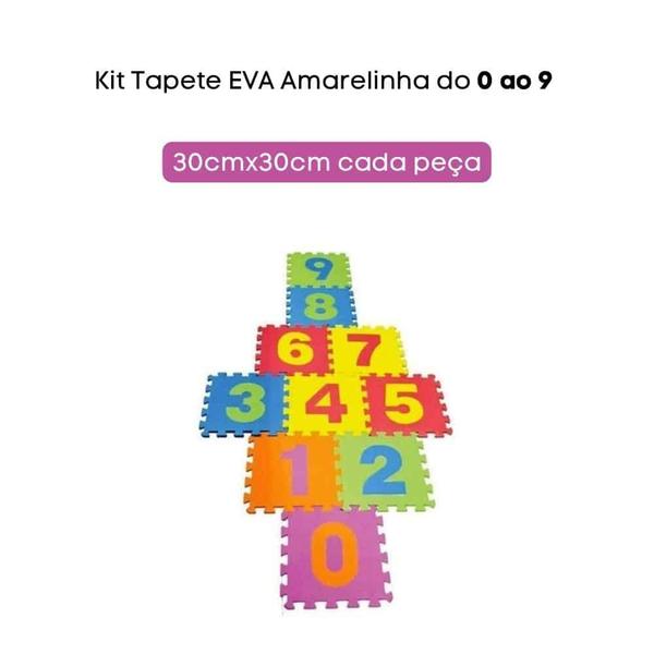 Imagem de Tapete Jogo Amarelinha Em Eva - N De 0 A 9 - 30 X 30 X 1 Cm