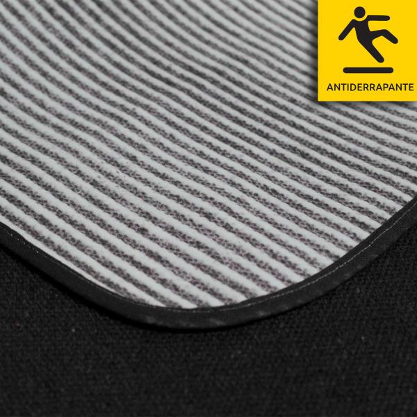 Tapete Jogo De Banheiro Preto Antiderrapante Kit 3 Peças Ramos Cinza - FASTLAR Imagem de Tapete Jogo De Banheiro Preto Antiderrapante Kit 3 Peças Ramos Cinza