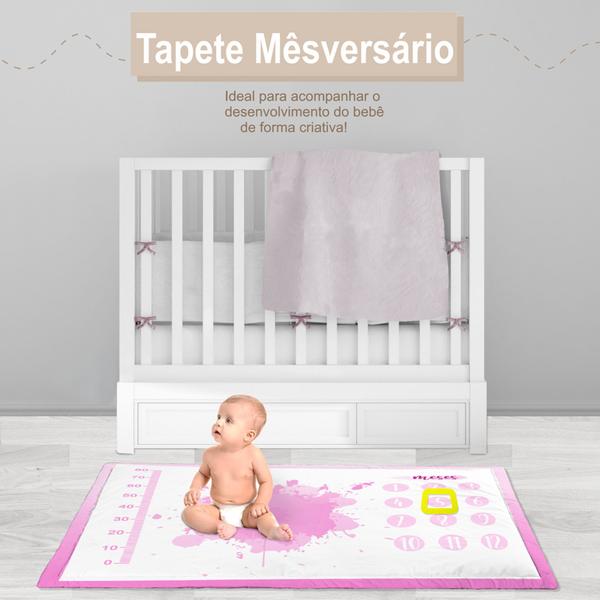 Imagem de Tapete Mesversario Quarto Do Bebê Decoração Cenário Para Foto Menino Menina