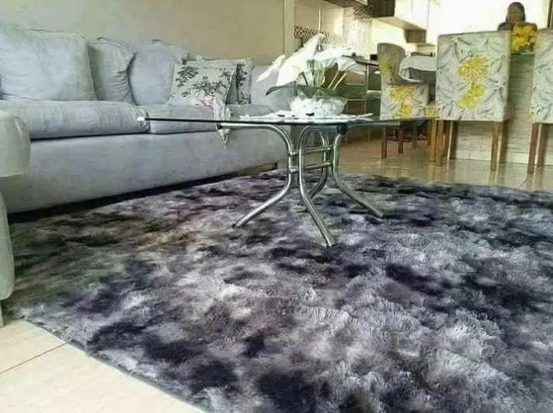 Imagem de Tapete Modelo Grande Peludo Felpudo Sala de Estar Quarto Maciez 1,00 x 1,50  Cinza Mesclado Luxo