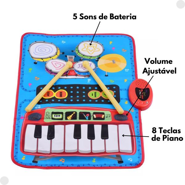 Imagem de Tapete Musical 2 em 1 Infantil 06309 - Braskit